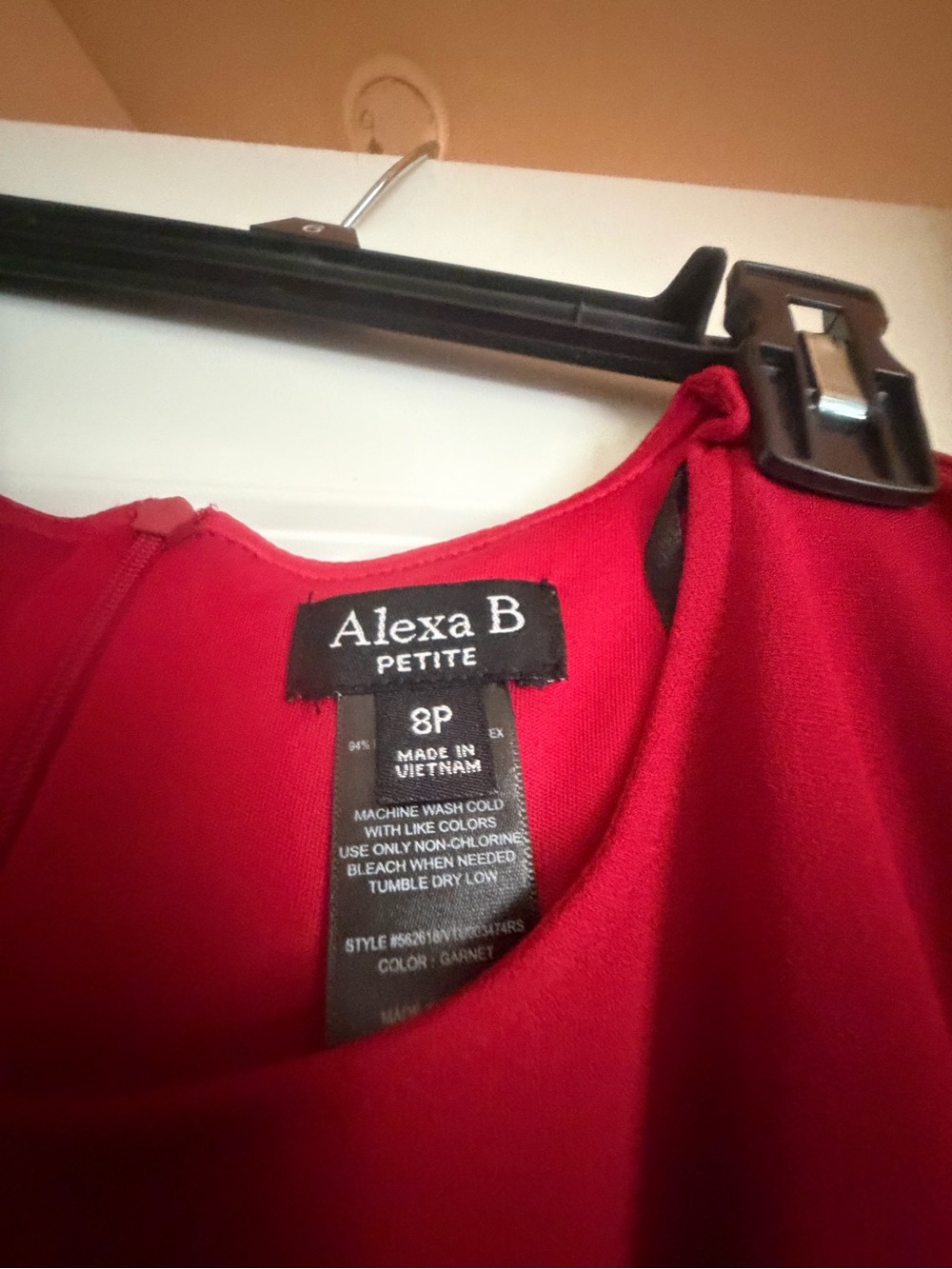 Alexa B Petite Garnet Maxi Dress - Elegant Red Evening Gown